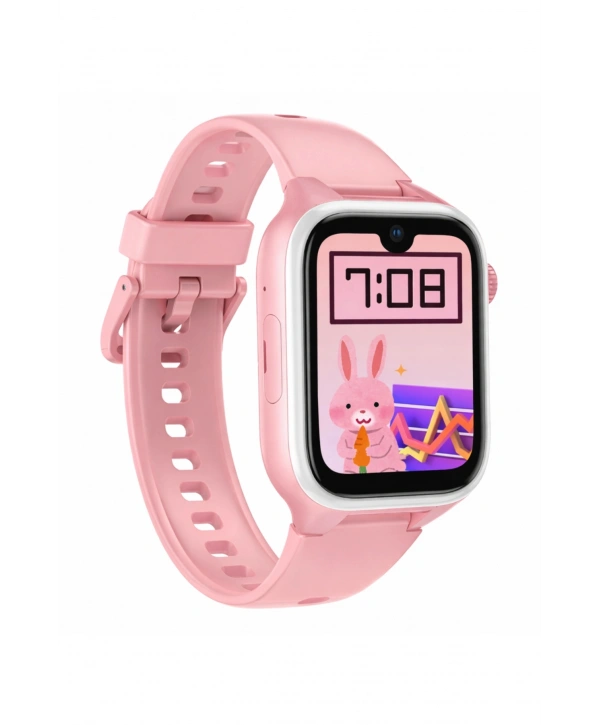 Akıllı Çocuk Saati, Görüntülü ve Sesli Görüşme Özellikli ip68 Suya Dayanıklı Pembe SLZ001