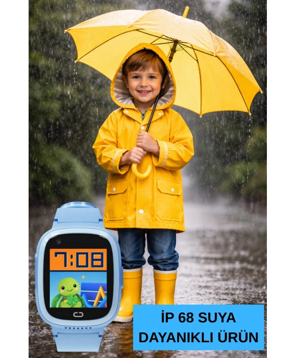 Akıllı Çocuk Saati Sesli ve Görüntülü Görüşme İP68, Sim Kart Özellikli Mavi sdyou001