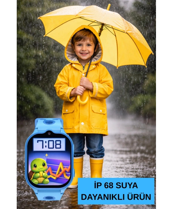 Akıllı Çocuk Saati Sesli ve Görüntülü Görüşme İP68, Sim Kart Özellikli Mavi sdyou002