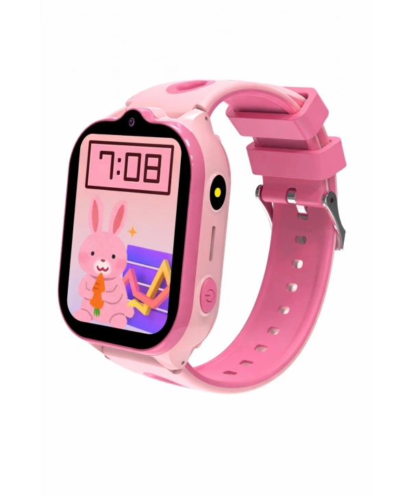 Akıllı Çocuk Saati Sesli ve Görüntülü Görüşme İP68, Sim Kart Özellikli Pembe sdyou002