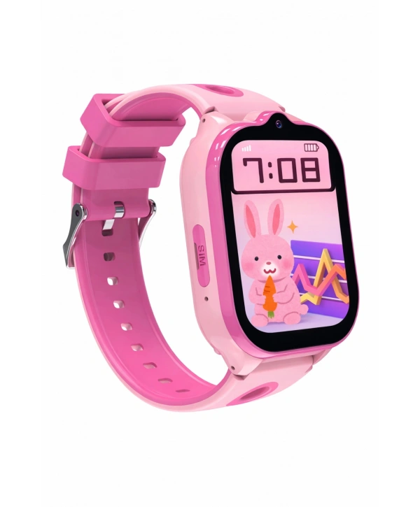 Akıllı Çocuk Saati Sesli ve Görüntülü Görüşme İP68, Sim Kart Özellikli Pembe sdyou002