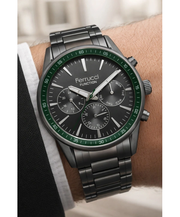 Function Erkek Kol Saati Çelik Kordon Füme Bileklik Hediyeli 3atm sdfer061