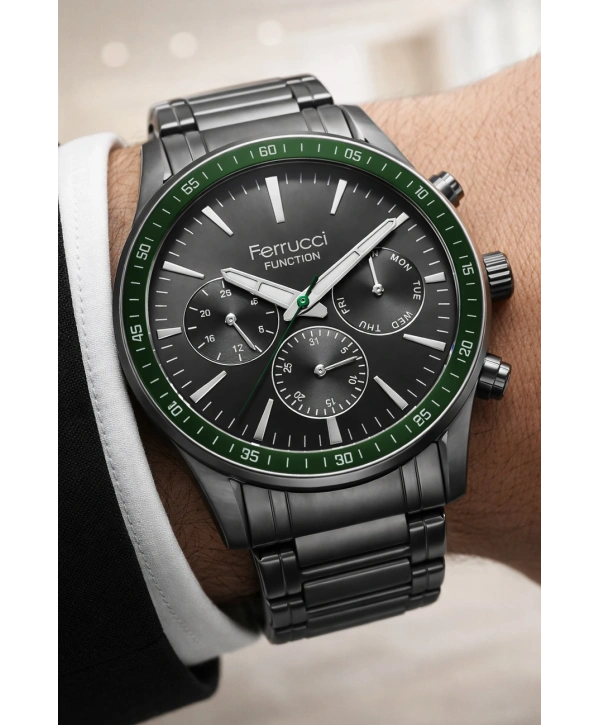 Function Erkek Kol Saati Çelik Kordon Füme Bileklik Hediyeli 3atm sdfer061