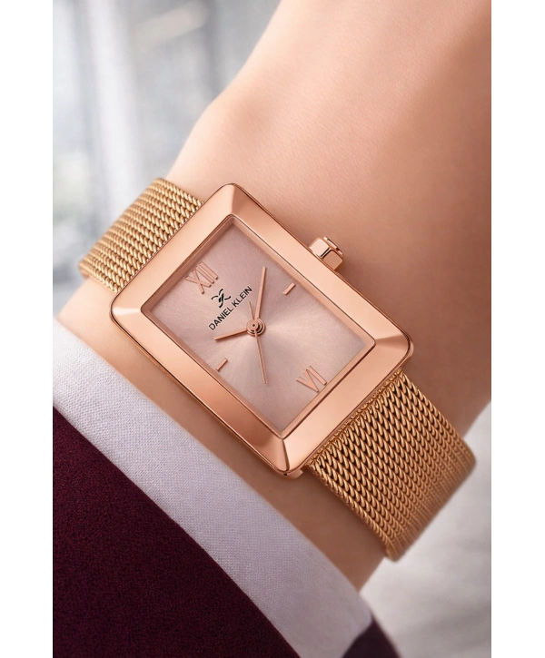 Daniel Klein Çelik Kordon Çelik Kasa Kadın Kol Saati+Bileklik Hediyeli Rose Renk sddk113