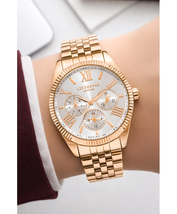 Lee Cooper Rose Gold Renk Çelik Kordon&kasa Kadın Kol Saati Bileklik Hediyeli Sdlc008