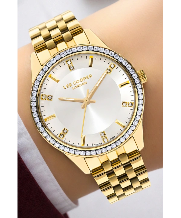 Lee Cooper Gold Renk Çelik Kordon&kasa Kadın Kol Saati Bileklik Hediyeli Sdlc012