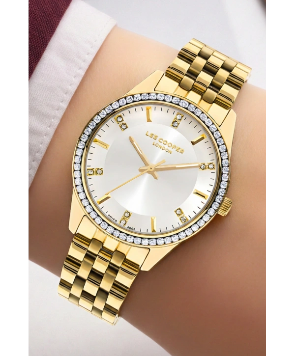 Lee Cooper Gold Renk Çelik Kordon&kasa Kadın Kol Saati Bileklik Hediyeli Sdlc012