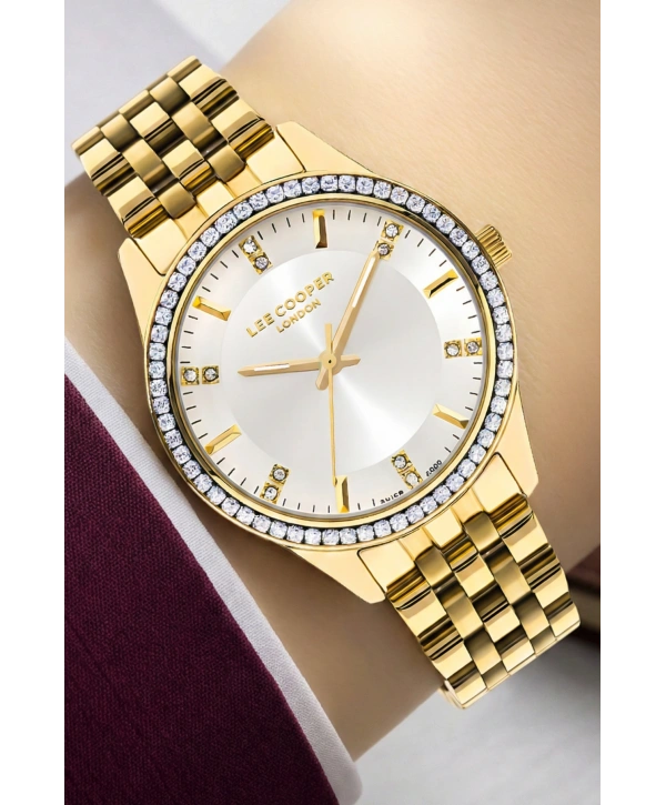 Lee Cooper Gold Renk Çelik Kordon&kasa Kadın Kol Saati Bileklik Hediyeli Sdlc012