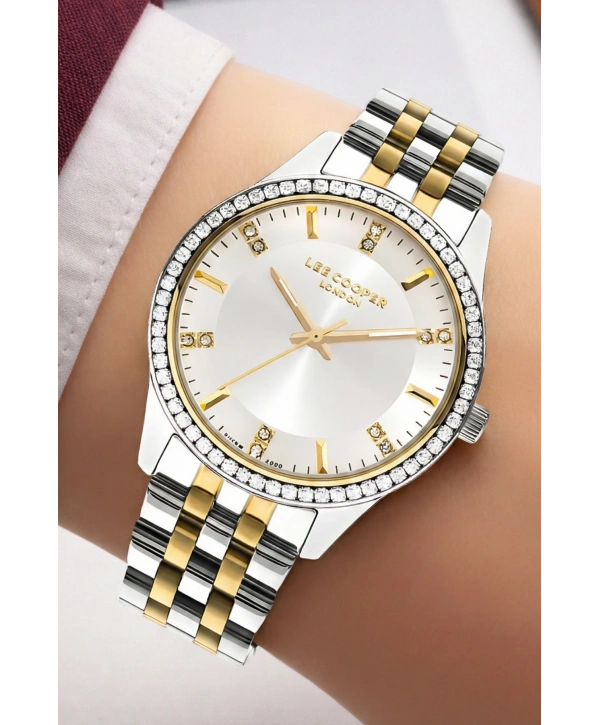 Lee Cooper Gümüş-Gold Renk Çelik Kordon&kasa Kadın Kol Saati Bileklik Hediyeli Sdlc012
