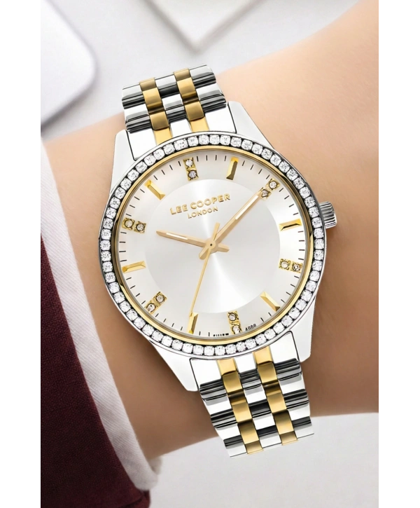Lee Cooper Gümüş-Gold Renk Çelik Kordon&kasa Kadın Kol Saati Bileklik Hediyeli Sdlc012