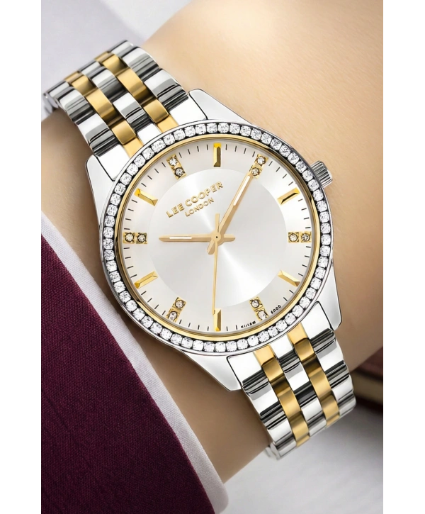 Lee Cooper Gümüş-Gold Renk Çelik Kordon&kasa Kadın Kol Saati Bileklik Hediyeli Sdlc012