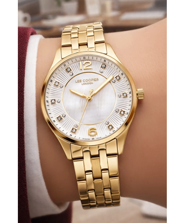 Lee Cooper Gold Renk Çelik Kordon&kasa Kadın Kol Saati Bileklik Hediyeli Sdlc013