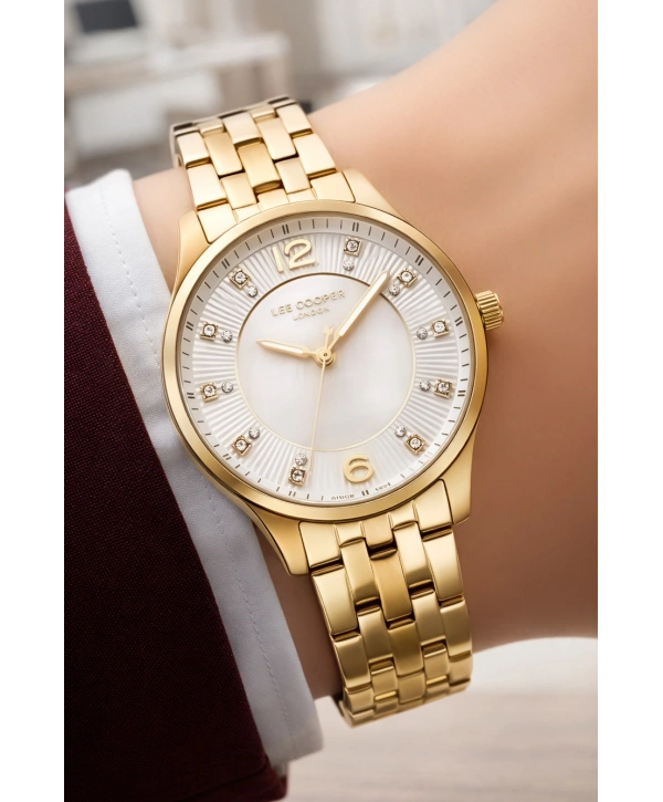 Lee Cooper Gold Renk Çelik Kordon&kasa Kadın Kol Saati Bileklik Hediyeli Sdlc013
