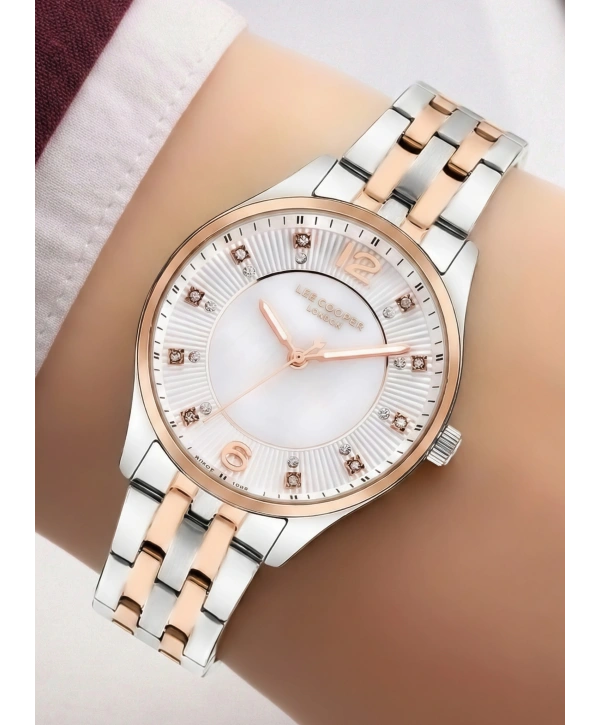 Lee Cooper Gümüş-Rose Renk Çelik Kordon&kasa Kadın Kol Saati Bileklik Hediyeli Sdlc013
