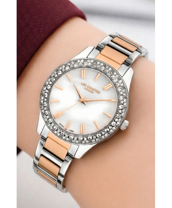 Lee Cooper Gümüş-Rose Renk Çelik Kordon&kasa Kadın Kol Saati Bileklik Hediyeli Sdlc015