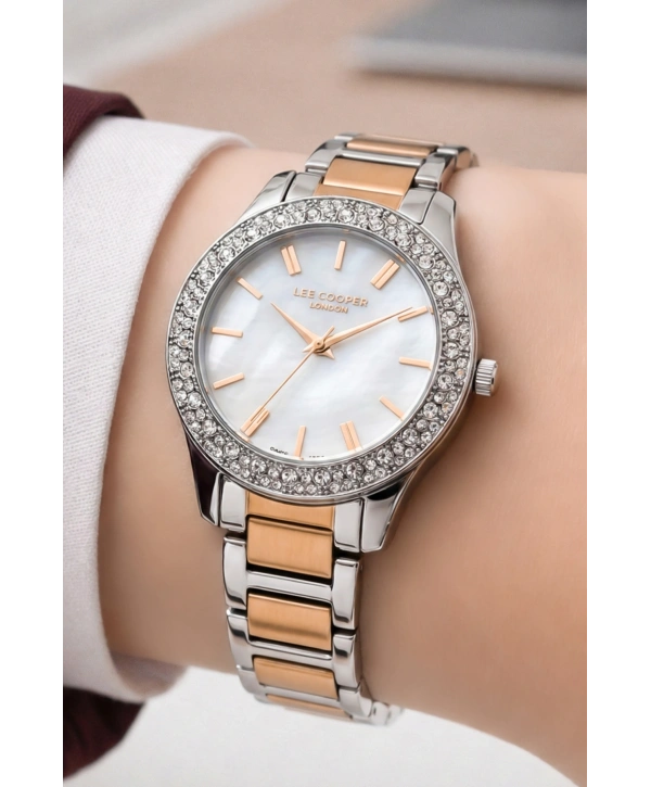 Lee Cooper Gümüş-Rose Renk Çelik Kordon&kasa Kadın Kol Saati Bileklik Hediyeli Sdlc015