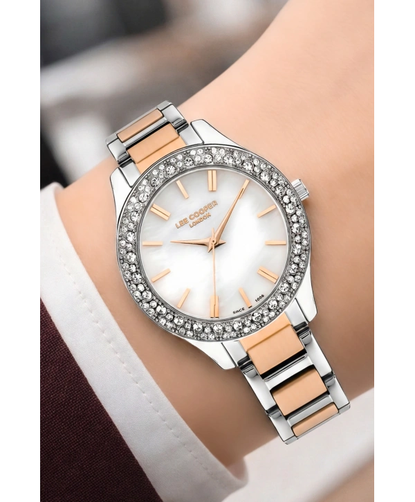 Lee Cooper Gümüş-Rose Renk Çelik Kordon&kasa Kadın Kol Saati Bileklik Hediyeli Sdlc015