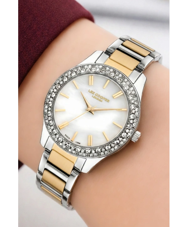 Lee Cooper Gümüş-Gold Renk Çelik Kordon&kasa Kadın Kol Saati Bileklik Hediyeli Sdlc015