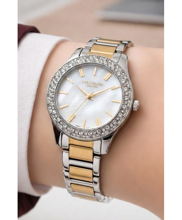 Lee Cooper Gümüş-Gold Renk Çelik Kordon&kasa Kadın Kol Saati Bileklik Hediyeli Sdlc015