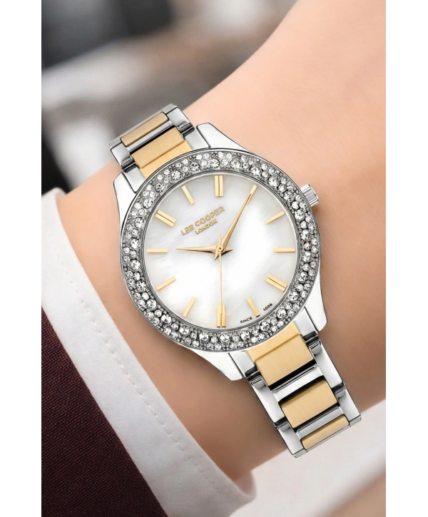 Lee Cooper Gümüş-Gold Renk Çelik Kordon&kasa Kadın Kol Saati Bileklik Hediyeli Sdlc015