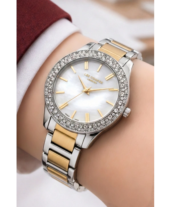 Lee Cooper Gümüş-Gold Renk Çelik Kordon&kasa Kadın Kol Saati Bileklik Hediyeli Sdlc015
