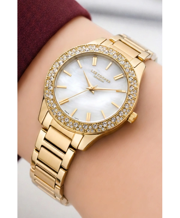 Lee Cooper Gold Renk Çelik Kordon&kasa Kadın Kol Saati Bileklik Hediyeli Sdlc015