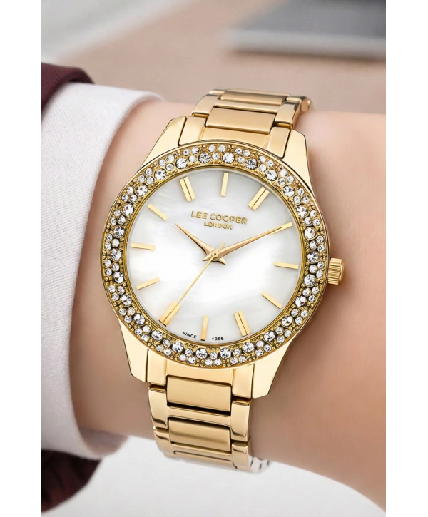 Lee Cooper Gold Renk Çelik Kordon&kasa Kadın Kol Saati Bileklik Hediyeli Sdlc015