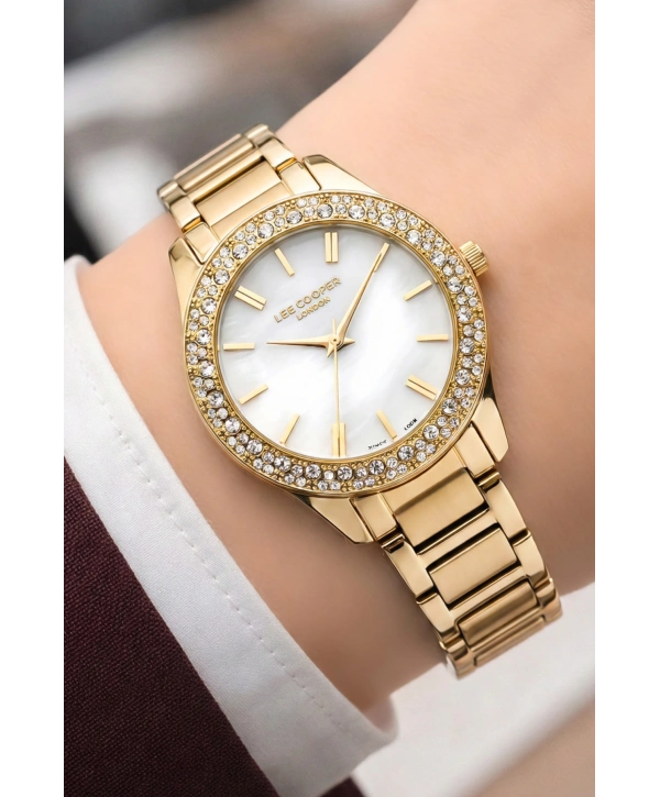 Lee Cooper Gold Renk Çelik Kordon&kasa Kadın Kol Saati Bileklik Hediyeli Sdlc015