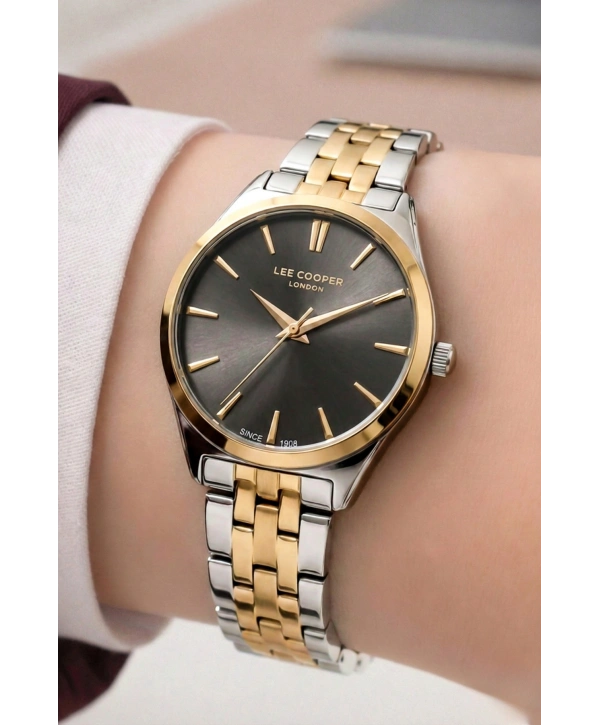 Lee Cooper Gümüş-Gold Renk Çelik Kordon&kasa Kadın Kol Saati Bileklik Hediyeli Sdlc017