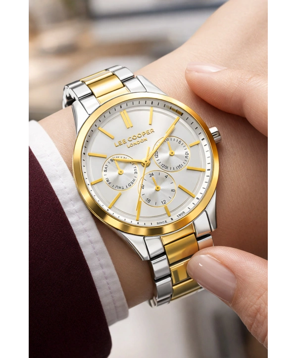 Lee Cooper Gold-gümüş Renk Çelik Kordon&kasa Kadın Kol Saati Bileklik Hediyeli Sdlc010