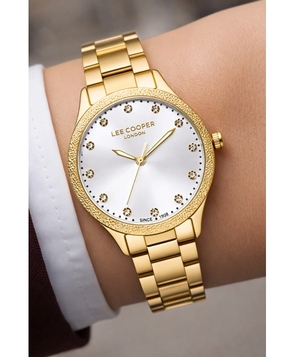Lee Cooper Gold Renk Çelik Kordon&kasa Kadın Kol Saati Bileklik Hediyeli Sdlc018