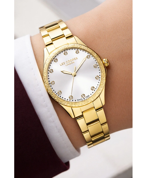 Lee Cooper Gold Renk Çelik Kordon&kasa Kadın Kol Saati Bileklik Hediyeli Sdlc018