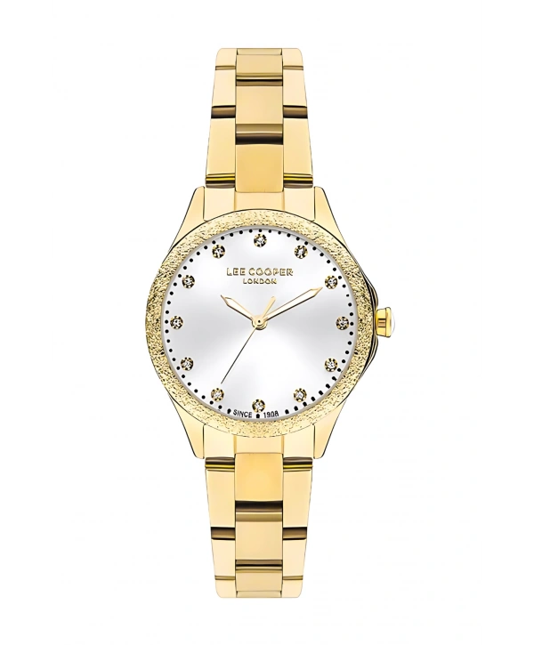 Lee Cooper Gold Renk Çelik Kordon&kasa Kadın Kol Saati Bileklik Hediyeli Sdlc018