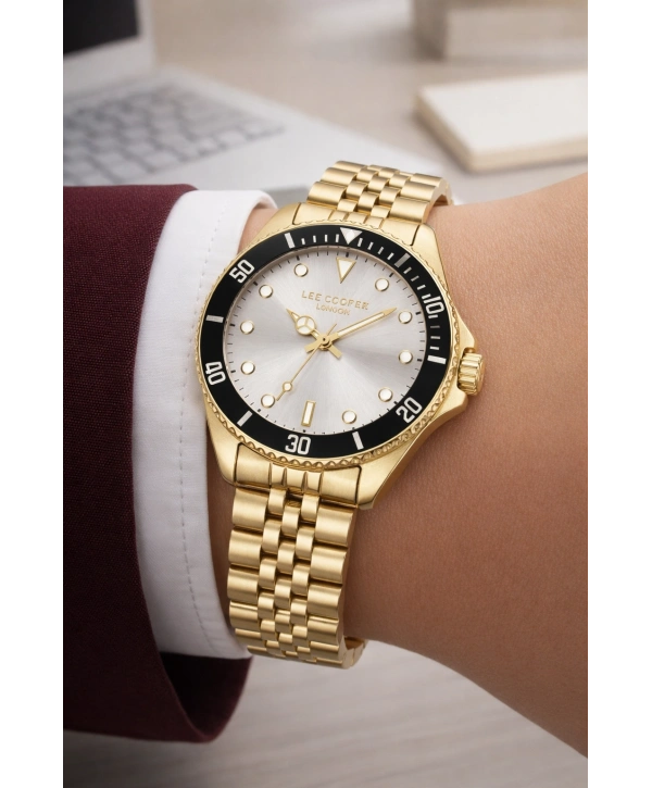 Lee Cooper Gold Renk Çelik Kordon&kasa Kadın Kol Saati Bileklik Hediyeli Sdlc019
