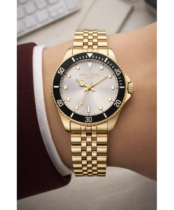 Lee Cooper Gold Renk Çelik Kordon&kasa Kadın Kol Saati Bileklik Hediyeli Sdlc019