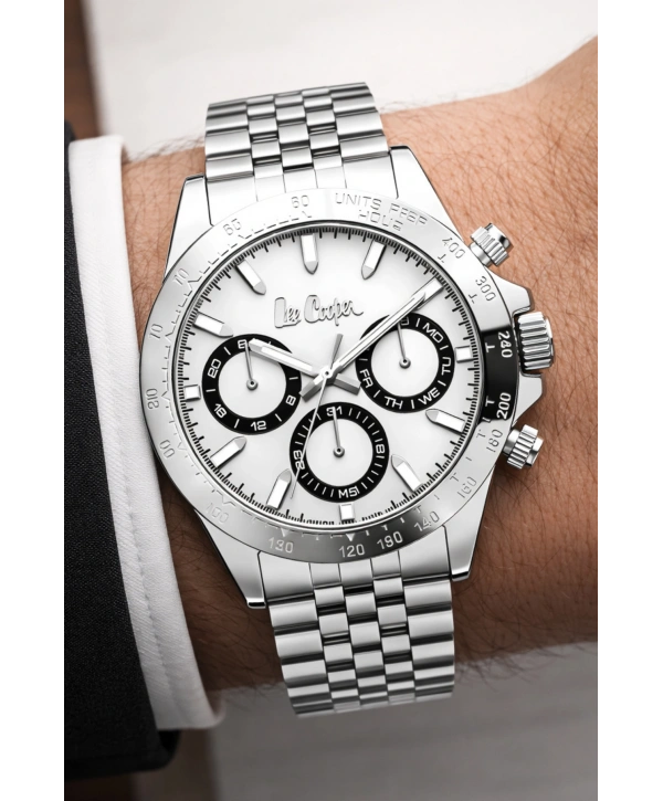 Lee Cooper Gümüş-beyaz Renk Çelik Kordon&kasa Fonksiyonlu Erkek Kol Saati 3atm Bileklik Sdlc003
