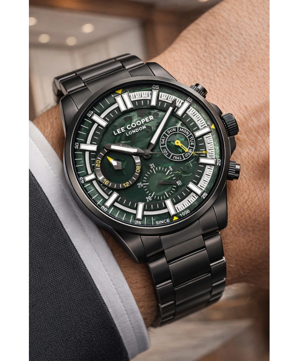 Lee Cooper Füme Renk Çelik Kordon Erkek Kol Saati 3atm Bileklik Sdlc023