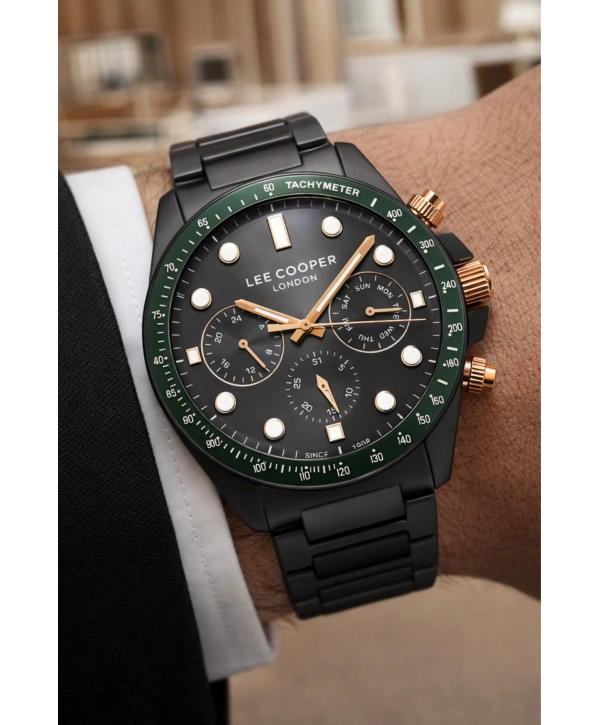 Lee Cooper Füme Renk Çelik Kordon Erkek Kol Saati 3atm Bileklik Sdlc024