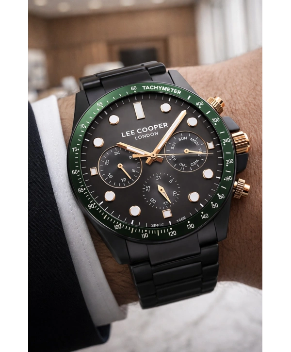 Lee Cooper Füme Renk Çelik Kordon Erkek Kol Saati 3atm Bileklik Sdlc024