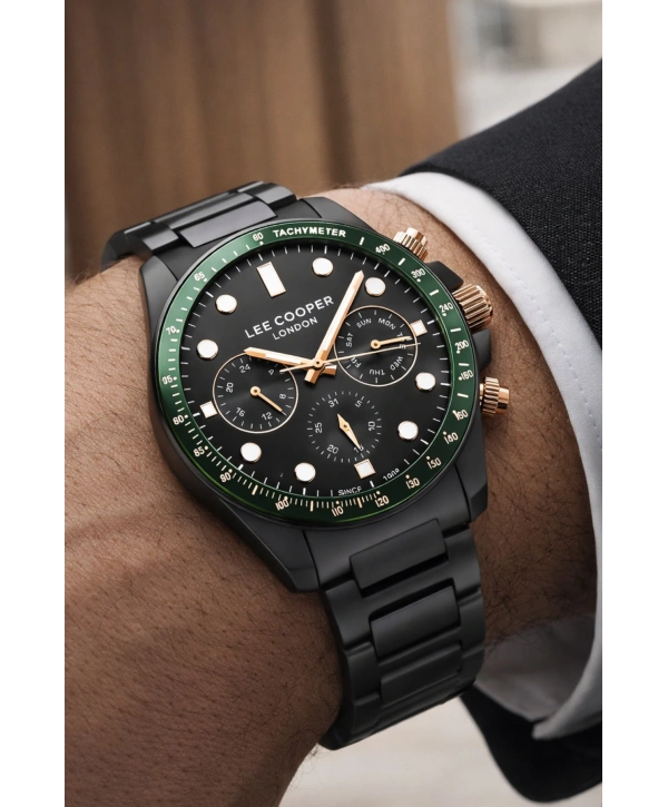 Lee Cooper Füme Renk Çelik Kordon Erkek Kol Saati 3atm Bileklik Sdlc024