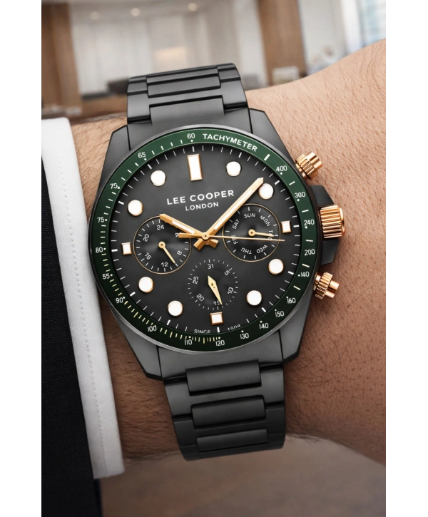 Lee Cooper Füme Renk Çelik Kordon Erkek Kol Saati 3atm Bileklik Sdlc024