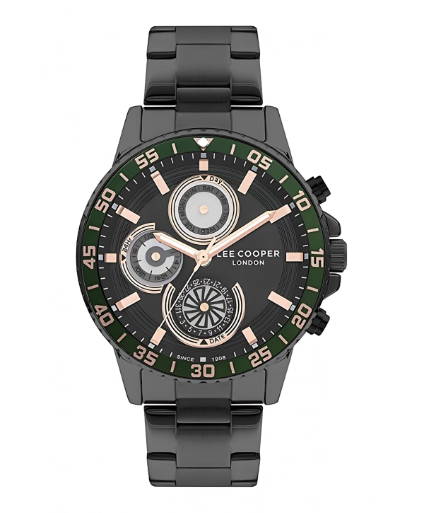Lee Cooper Füme Renk Çelik Kordon Erkek Kol Saati 3atm Bileklik Sdlc025