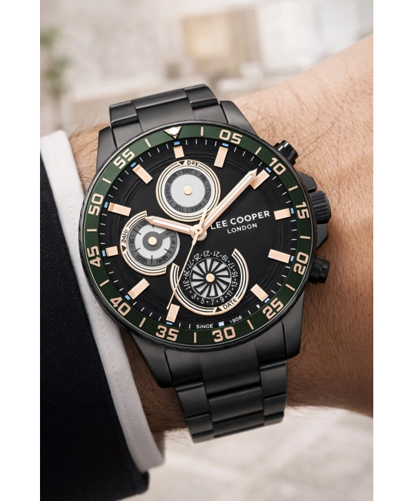Lee Cooper Füme Renk Çelik Kordon Erkek Kol Saati 3atm Bileklik Sdlc025