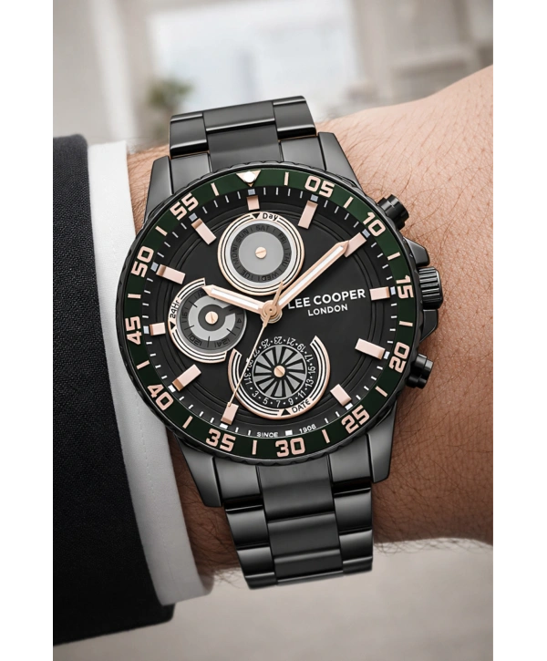 Lee Cooper Füme Renk Çelik Kordon Erkek Kol Saati 3atm Bileklik Sdlc025