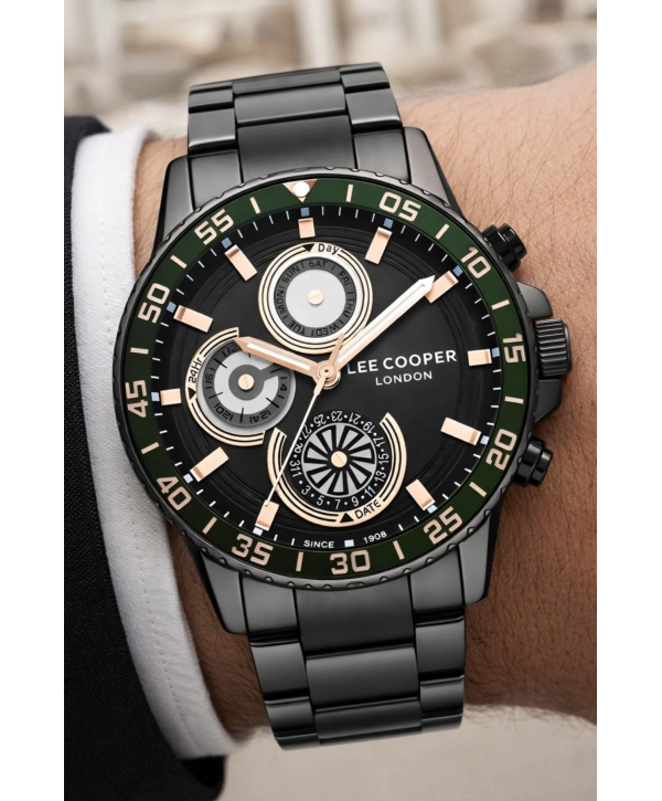 Lee Cooper Füme Renk Çelik Kordon Erkek Kol Saati 3atm Bileklik Sdlc025