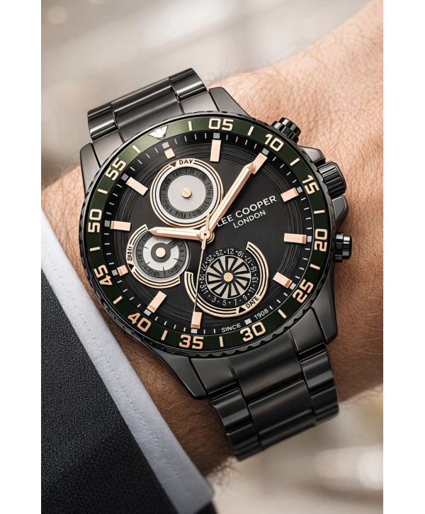 Lee Cooper Füme Renk Çelik Kordon Erkek Kol Saati 3atm Bileklik Sdlc025