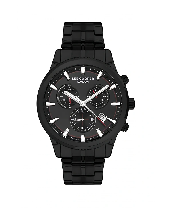 Lee Cooper Siyah Renk Çelik Kordon Erkek Kol Saati 3atm Bileklik Sdlc026
