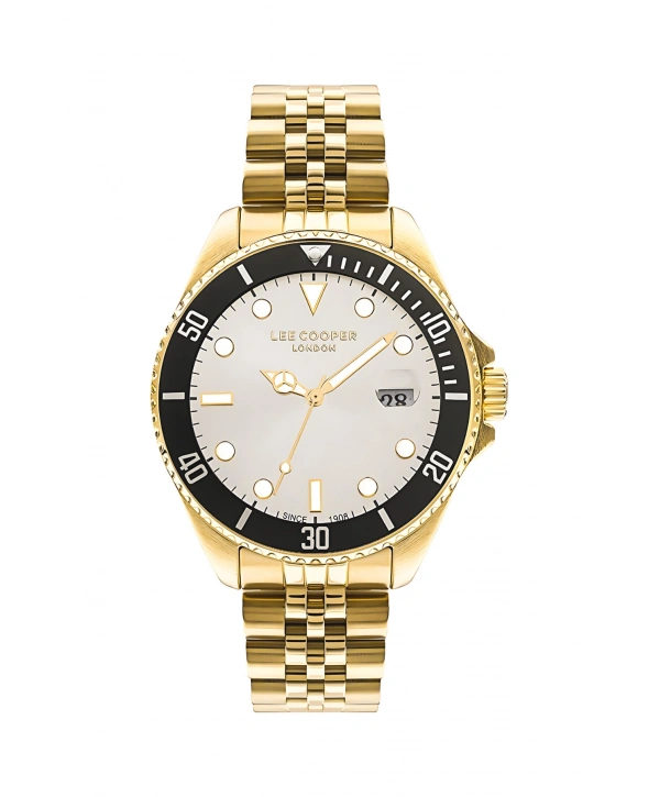 Lee Cooper Gold Renk Çelik Kordon Erkek Kol Saati 3atm Bileklik Sdlc027