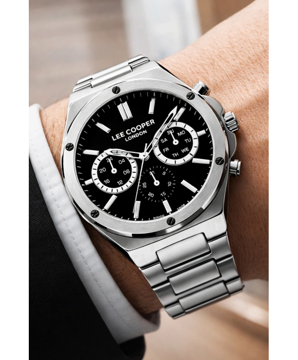 Lee Cooper Gümüş Renk Çelik Kordon Erkek Kol Saati 3atm Bileklik Sdlc029