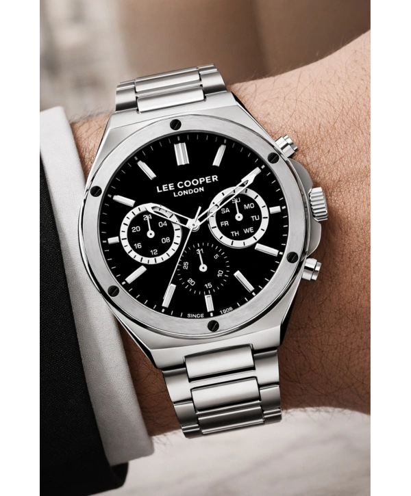 Lee Cooper Gümüş Renk Çelik Kordon Erkek Kol Saati 3atm Bileklik Sdlc029